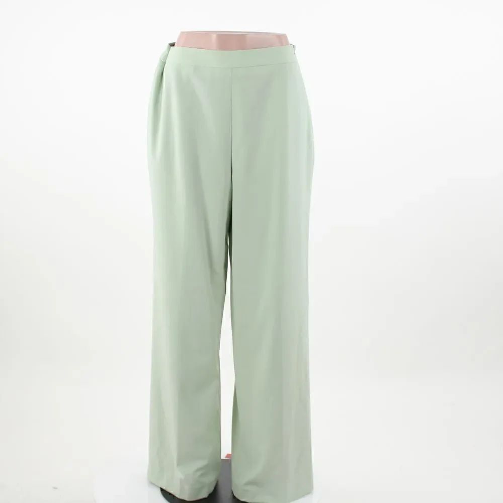 DKNY High Rise Wide Leg Green Trousers